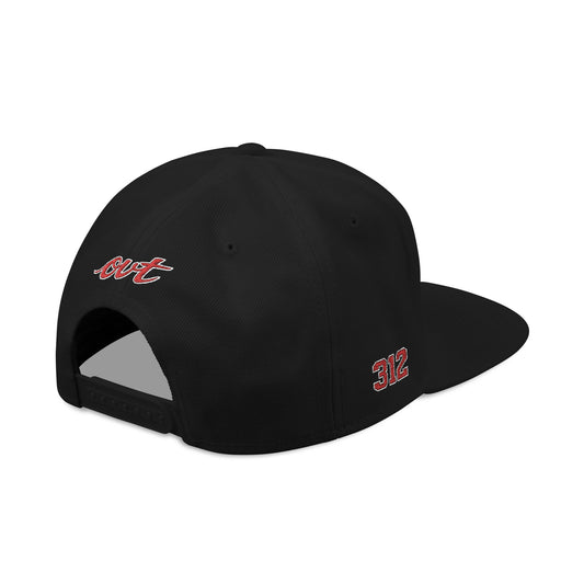 Embroidered Rose Snapback Hat